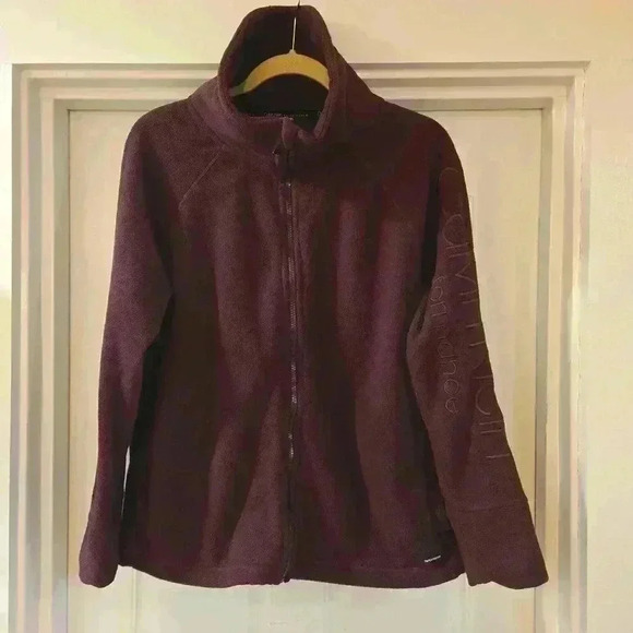 Calvin Klein Performance Womens Zip Up Neck Warmer Fleece Plum Size Large - Picture 1 of 11
